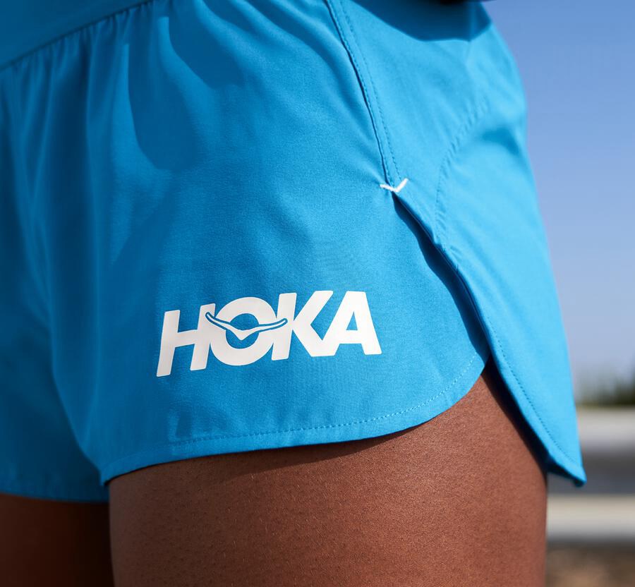 Hoka One One Korte Broek Dames - Performance - Blauw - RW9034276